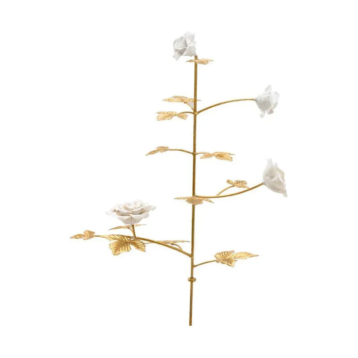 Rose Antique Gold Leaf Stem Sculpture - LOOMLAN - Chelsea House - Statues & Sculptures