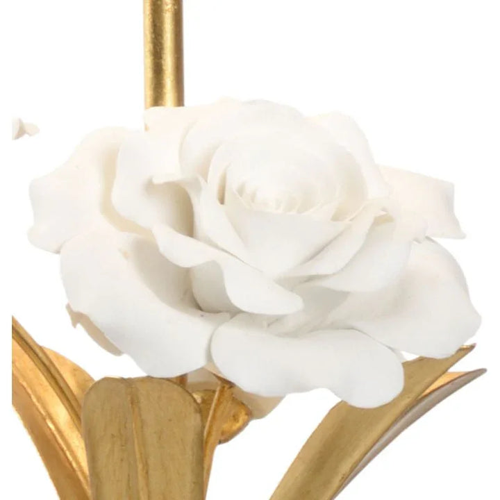Rose Flowers Design With Tapered Drum Shade Table Lamp - LOOMLAN - Chelsea House - Table Lamps