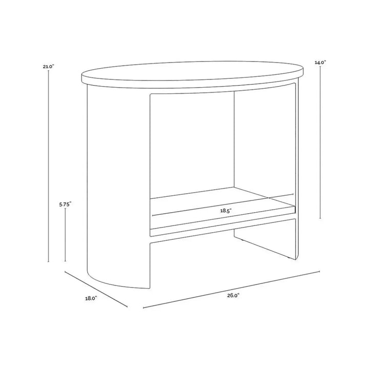 Roshni Side Table Travertine Top & Gold Base - LOOMLAN - SUNPAN - Side Tables