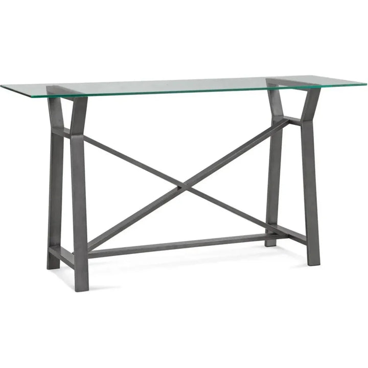 Ross Metal & Glass Grey Sofa Table - LOOMLAN - Bassett Mirror - Console Tables