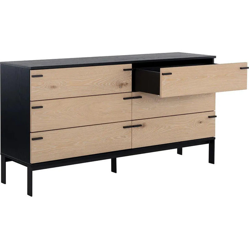 Rosso Dresser Wood Soft Closing Drawers-Dressers-SUNPAN-LOOMLAN