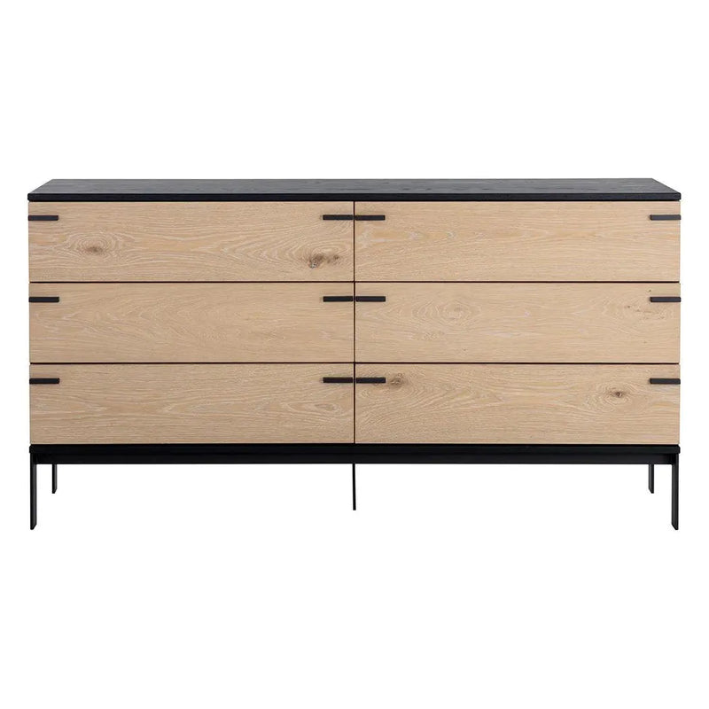 Rosso Dresser Wood Soft Closing Drawers-Dressers-SUNPAN-LOOMLAN