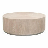 Roto Large Round Coffee Table Natural Oak and Silver Coffee Tables LOOMLAN By Essentials For Living