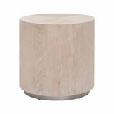 Roto Large Round Side Table Natural Oak and Silver Side Tables LOOMLAN By Essentials For Living