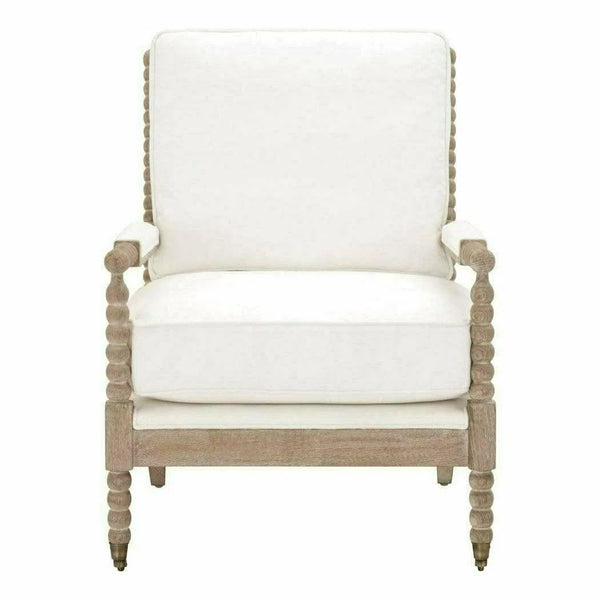 Rouleau LiveSmart Performance White Lounge Chair Wood Frame Club Chairs LOOMLAN By Essentials For Living