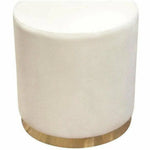 Round Accent Ottoman Cream Velvet