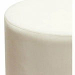 Round Accent Ottoman Cream Velvet