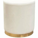 Round Accent Ottoman Cream Velvet