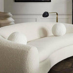 Round Accent Pillows White Faux