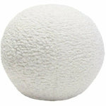 Round Accent Pillows White Faux