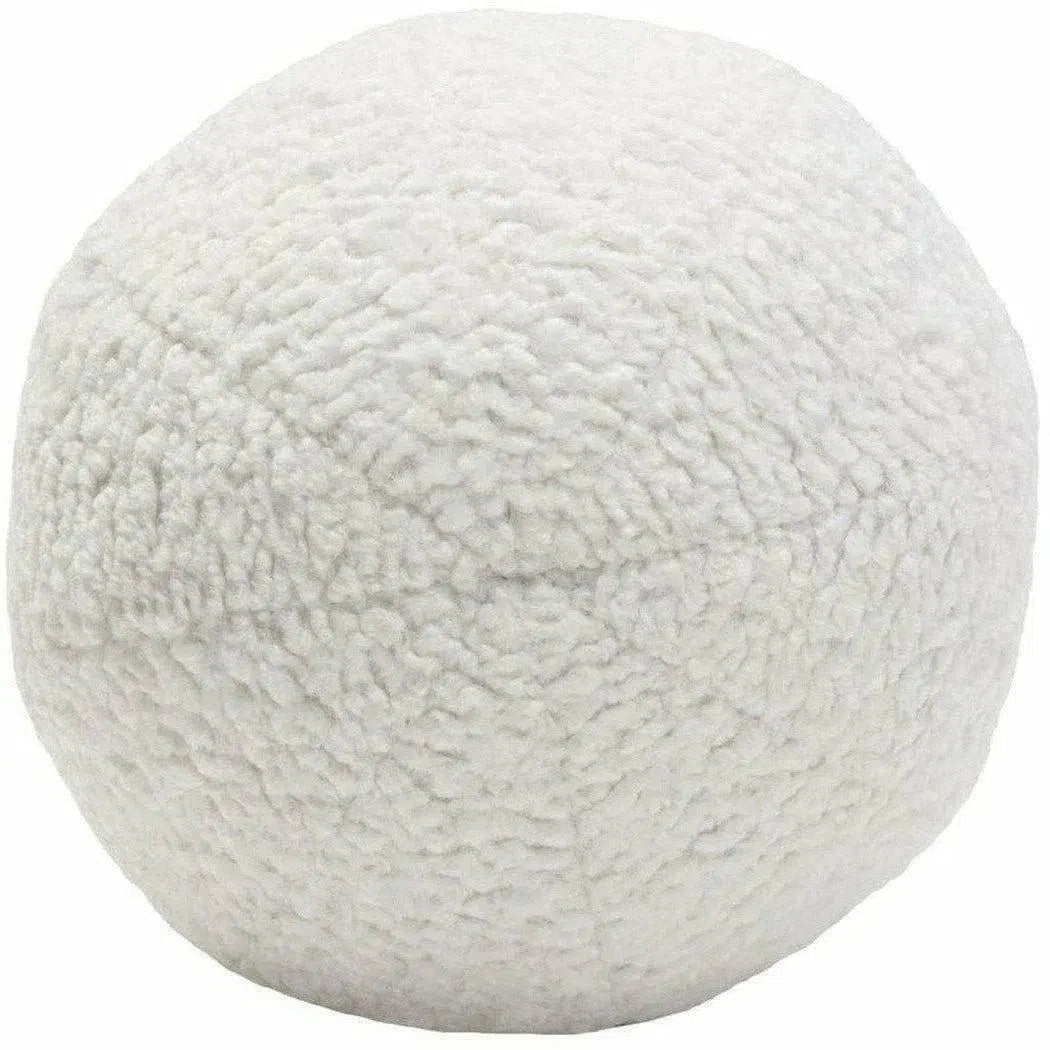 Round Accent Pillows White Faux