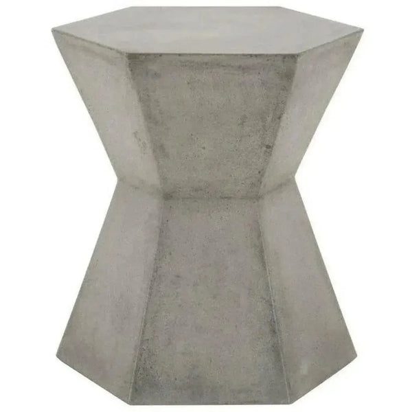 Round Bento Accent Table Slate Gray Concrete - LOOMLAN - Essentials For Living - Outdoor Side Tables