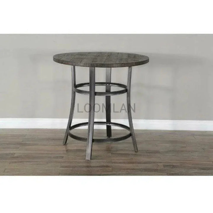 Round Brown Counter Height Dining Table - LOOMLAN - Sunny D - Counter Tables
