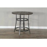 Round Brown Counter Height Dining Table