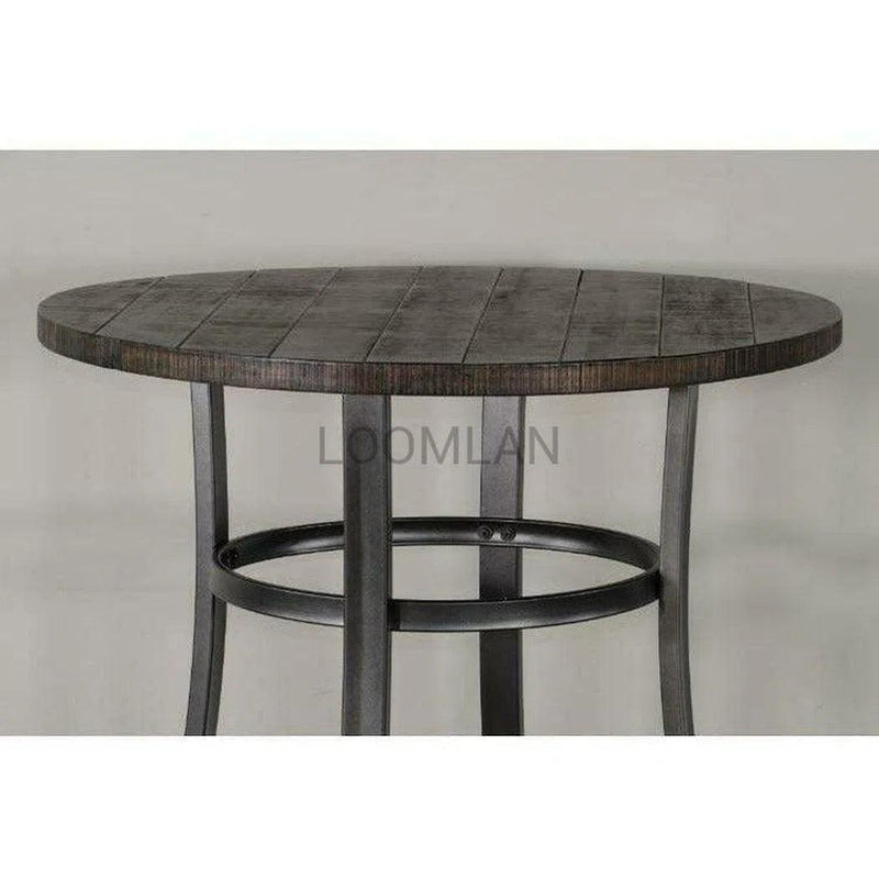 Round Brown Counter Height Dining Table