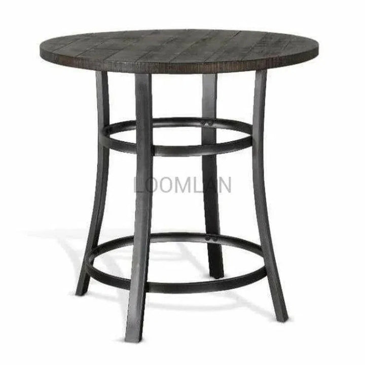 Round Brown Counter Height Dining Table - LOOMLAN - Sunny D - Counter Tables