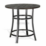 Round Brown Counter Height Dining Table