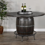 Round Counter Barrel Pub Table Stools 5 PC Set