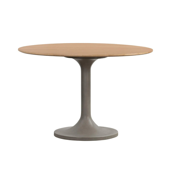 Round Dining Table Wood Top With Concrete Base Dining Tables LOOMLAN By LHIMPORTS