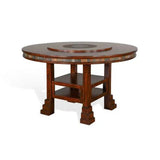 Round Height Table Set 4 Dining Chairs & Lazy Susan