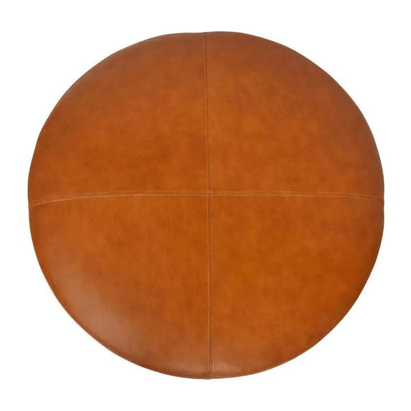 Round Leather Ottoman Coffee Table Manning