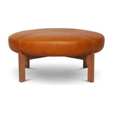 Round Leather Ottoman Coffee Table Manning