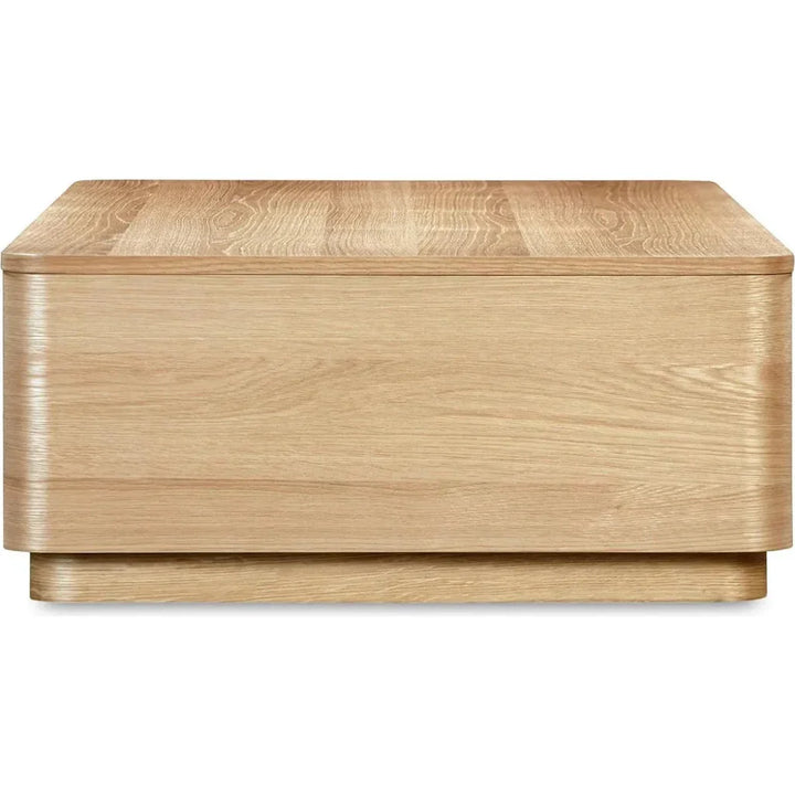 Round Off Table Round Off Wood Rectangular Coffee Table - LOOMLAN