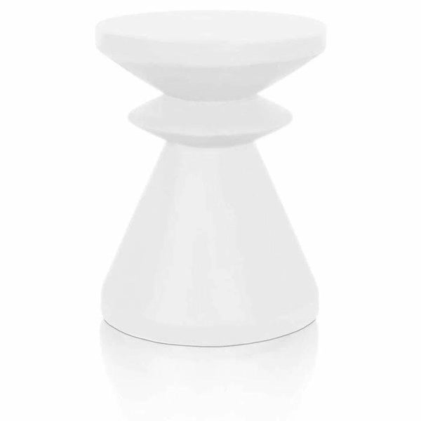 Round Pawn Accent Table Ivory Concrete Outdoor Accessories LOOMLAN By Essentials For Living