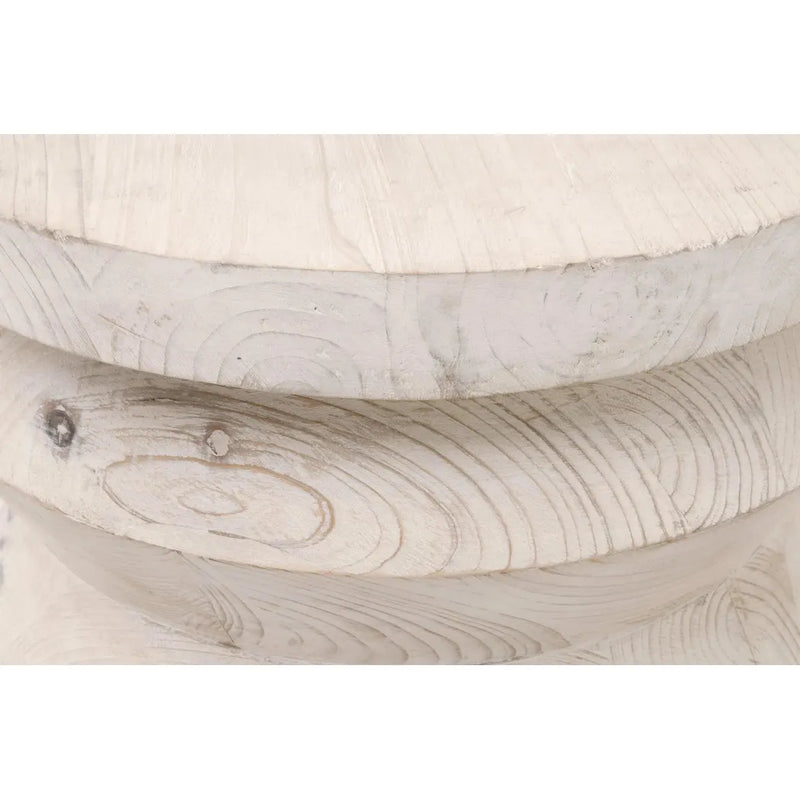 Round Pier Accent Table Reclaimed Pine Wood