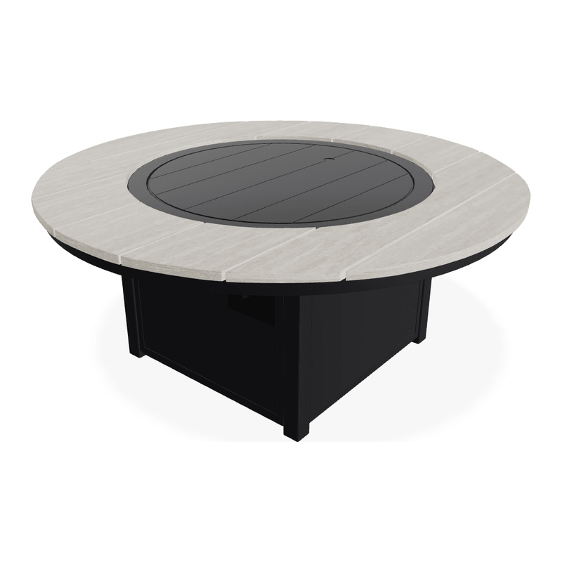 Round Polymer Top Chat Height Fire Table-Outdoor Fire Tables-Telescope-LOOMLAN