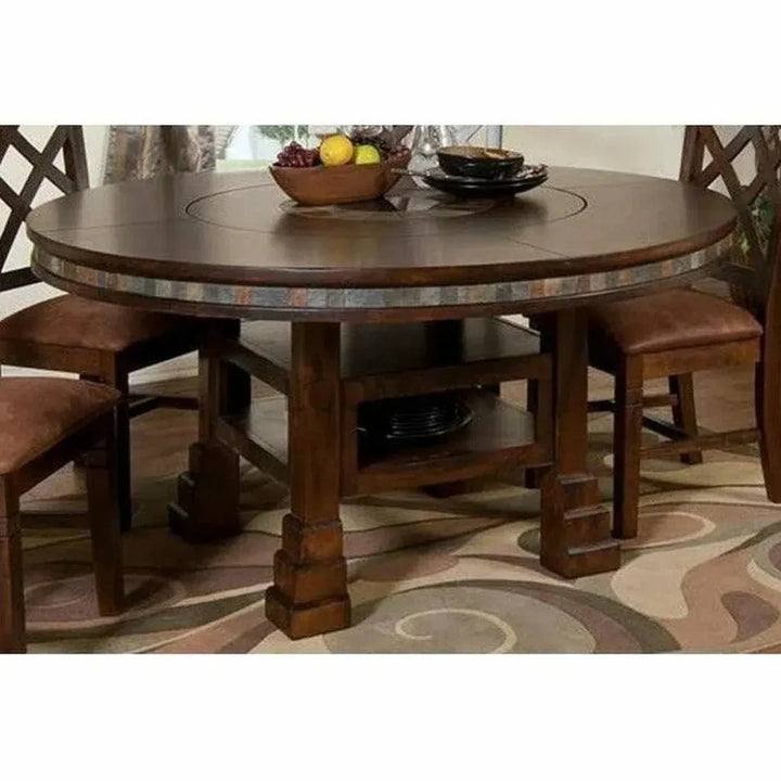 Round Table Counter Height Lazy Susan Dark - LOOMLAN - Sunny D - Counter Tables