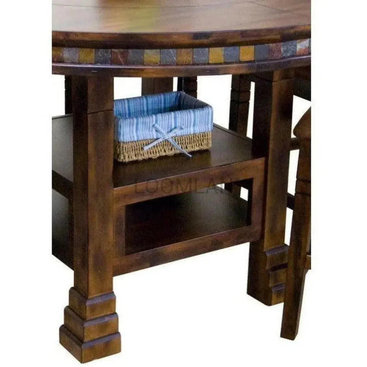 Round Table Counter Height Lazy Susan Dark - LOOMLAN - Sunny D - Counter Tables