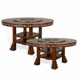 Round Table Set 4 Counter Height Chairs & Lazy Susan