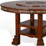 Round Table Set 4 Counter Height Chairs & Lazy Susan