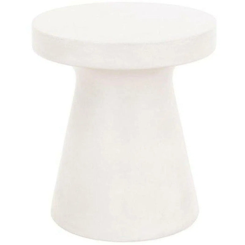 Round Tack Accent Table Ivory Concrete Outdoor Accessories LOOMLAN By Essentials For Living