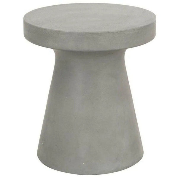 Round Tack Accent Table Slate Gray Concrete Outdoor Accessories LOOMLAN By Essentials For Living