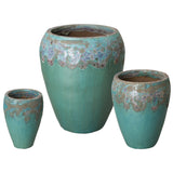Round Textured Glaze Ceramic Planter