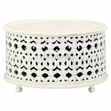 Round White Drum Style Coffee Table