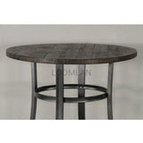 Round Wood Top Dark Brown Pub Table