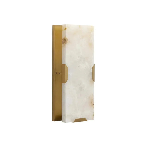 Rovira Sconce Modern Alabaster & Gold Light-Wall Sconces-SUNPAN-LOOMLAN