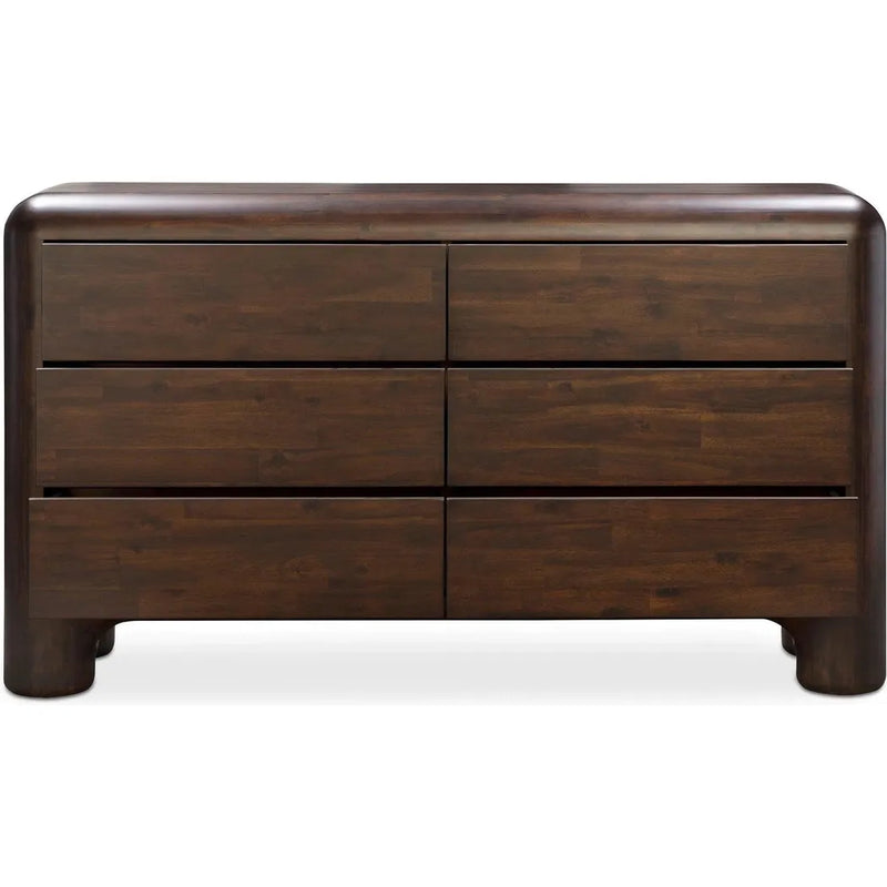 Rowan 6 Drawer Dresser Dark Brown