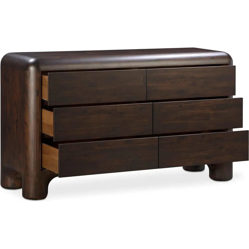 Rowan 6 Drawer Dresser Dark Brown