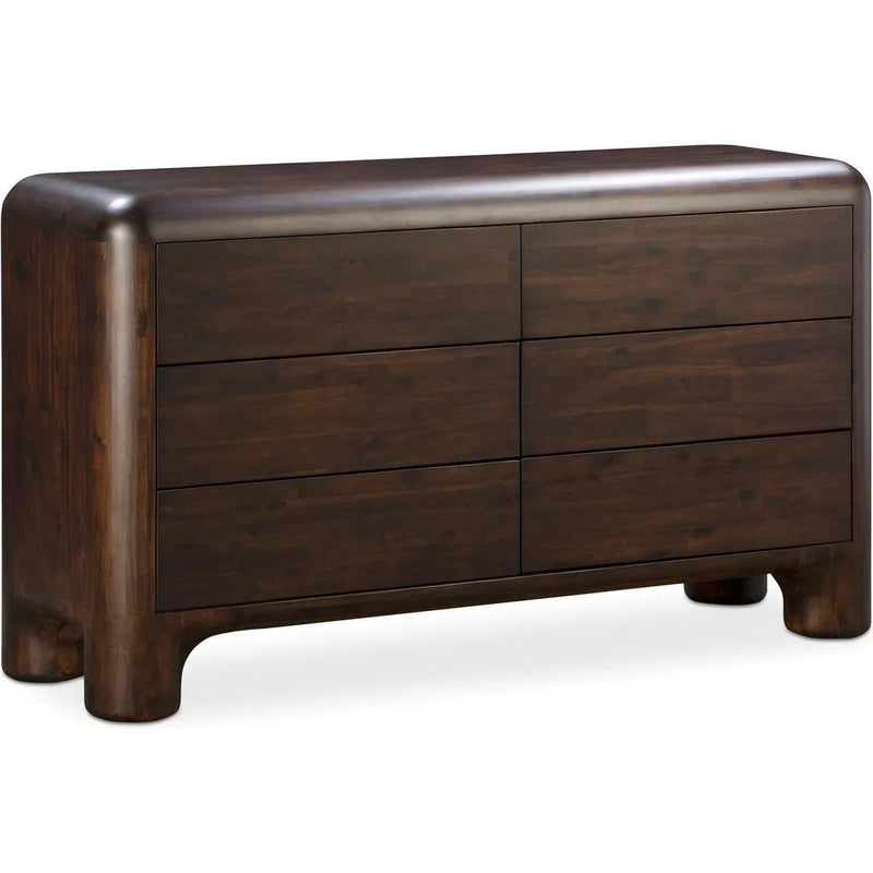 Rowan 6 Drawer Dresser Dark Brown