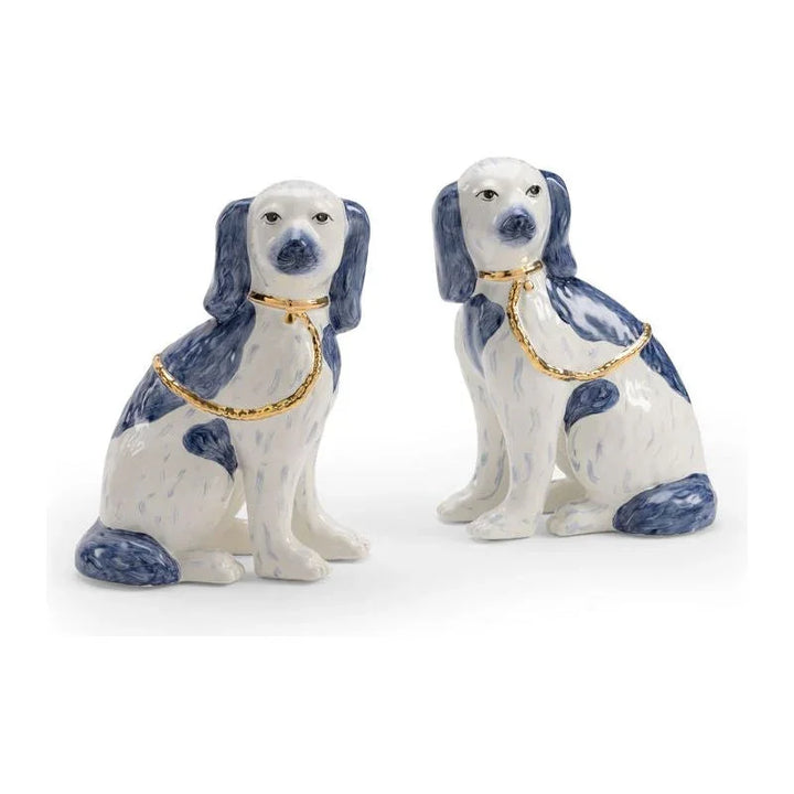 Roxie porcelain Made Twins Dogs Sculpture (Pr) - LOOMLAN - Chelsea House - Statues & Sculptures