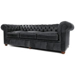 Roxy Black Chesterfield Leather Sofa Made to Order