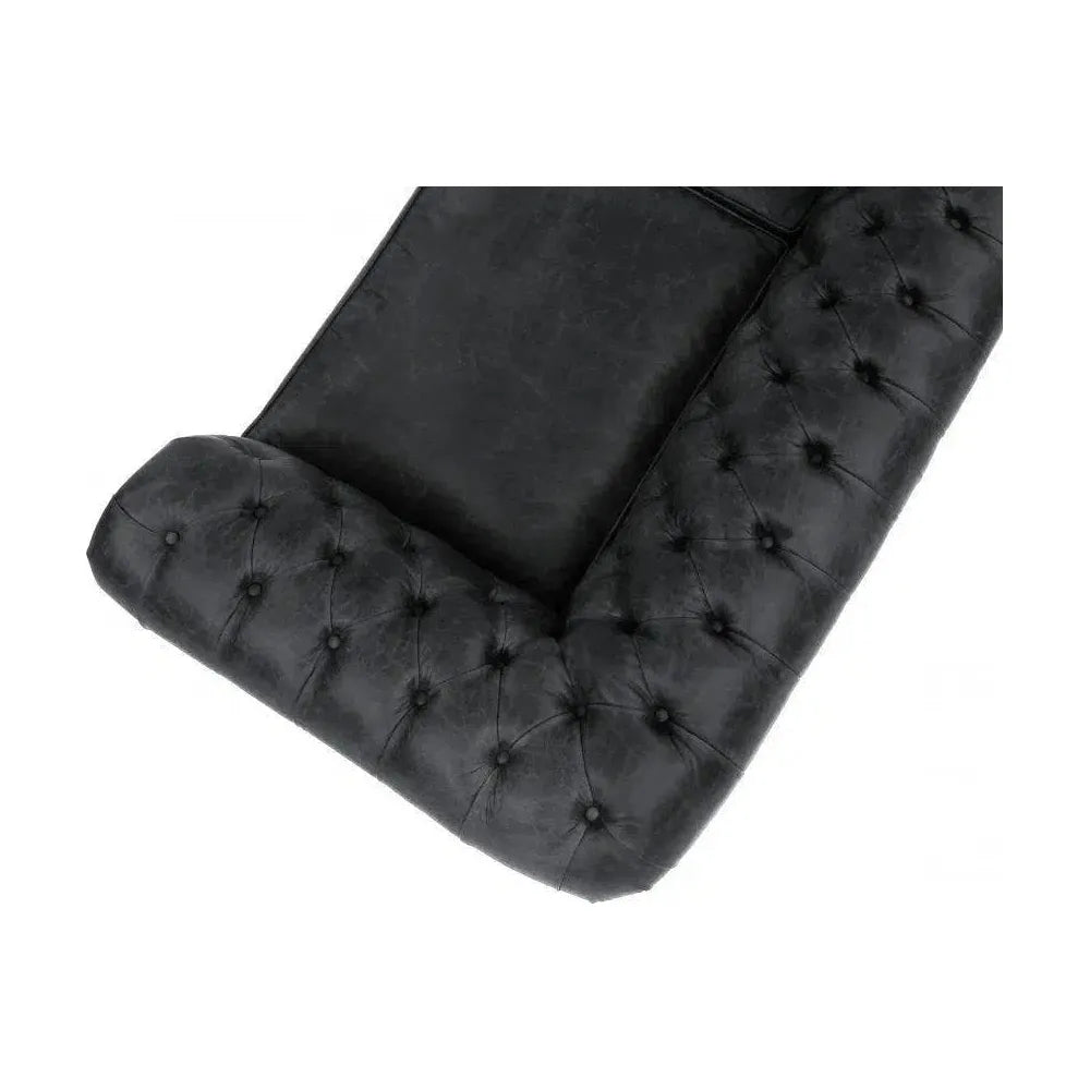 Roxy Black Chesterfield Leather Sofa Made to Order