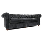 Roxy Black Chesterfield Leather Sofa Made to Order