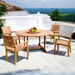 Royal 5PC Round Outdoor Dining Set Stacking Armchairs