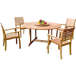 Royal 5PC Round Outdoor Dining Set Stacking Armchairs