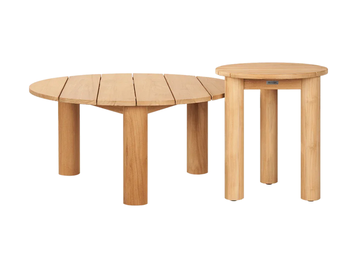 Rudolph Teak Patio Round Side Table - LOOMLAN - HiTeak - Outdoor Side Tables